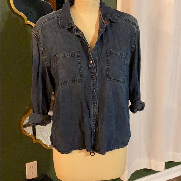 Snap-front Denim Shirt - Picture 1 of 4